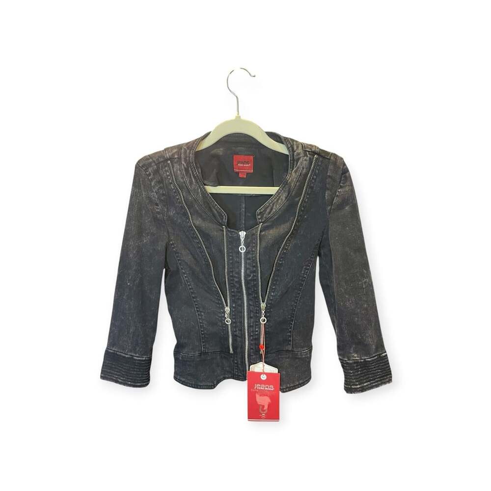 Vero Moda Jean Jacket S Full Zip Denim Crop Jacket Size EU 165/84A Black